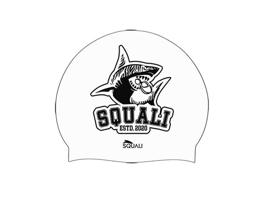 Gorro Natación Silicona Squali Blanco Negro